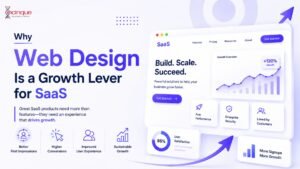 An infographic from Incinque titled "Why Web Design Is a Growth Lever for SaaS," highlighting how great design drives conversions, user experience, and growth.